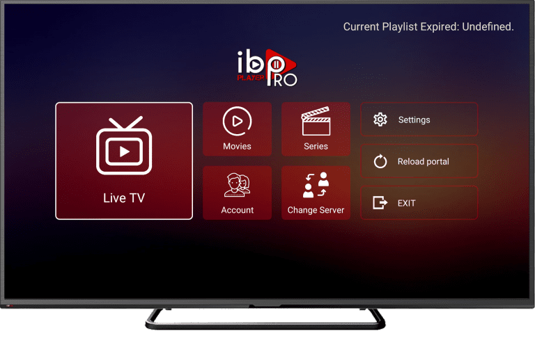 IBO Player Pro running on a TV with IPTVMain